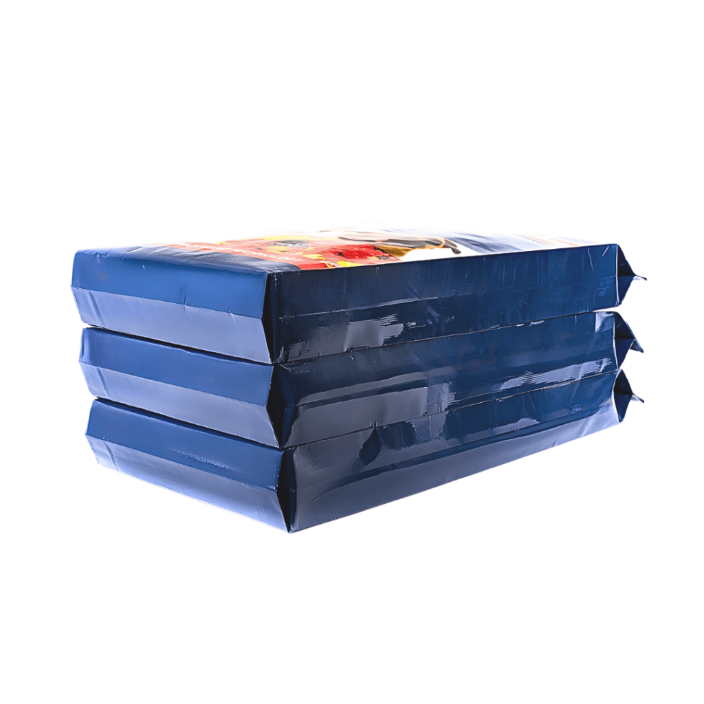 Pinch bottom bag with retail visibility and recyclable design.
